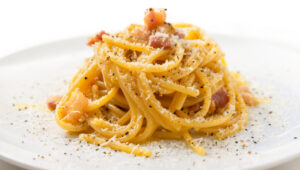 Dish,Of,Spaghetti,Alla,Carbonara,,Typical,Italian,Recipe,Of,Pasta